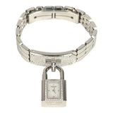 Hermes Kelly Watch Mini Model 16mm White Mother of Pearl, Stainless Steel Hardware and White Diamonds - Thumbnail View 2
