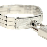 Hermes Kelly Watch Mini Model 16mm White Mother of Pearl, Stainless Steel Hardware and White Diamonds - Thumbnail View 7