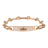 Hermes Kelly Chaine Bracelet PM 18K Rose Gold Hardware & Diamonds - Thumbnail View 1