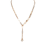 Hermes Kelly Chaine Lariat Necklace PM 18K Rose Gold Hardware & Diamonds