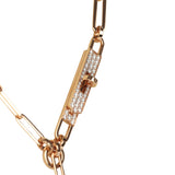Hermes Kelly Chaine Lariat Necklace PM 18K Rose Gold Hardware & Diamonds