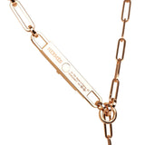 Hermes Kelly Chaine Lariat Necklace PM 18K Rose Gold Hardware & Diamonds