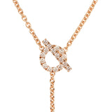 Hermes Finesse Lariat Necklace 18K Rose Gold Hardware and Diamonds - Thumbnail View 2