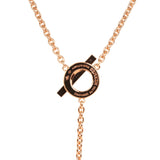 Hermes Finesse Lariat Necklace 18K Rose Gold Hardware and Diamonds - Thumbnail View 5