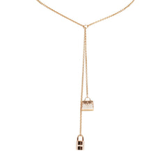 Hermes Amulettes Kelly Long Necklace Diamonds 18K Rose Gold