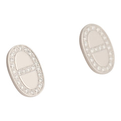 Hermes Chaine D'ancre Contour Stud Earrings White Gold, Diamonds
