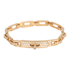 Pre-owned Hermes Kelly Chaine Bracelet SH Pavé 18K Gold, Diamonds