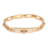 Pre-owned Hermes Kelly Chaine Bracelet SH Pavé 18K Gold, Diamonds - Thumbnail View 1