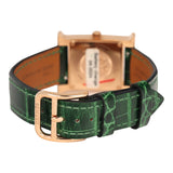 Pre-owned Hermes Heure H Watch S Vert Shiny Alligator, Malachite, Diamonds, Rose Gold - Thumbnail View 6
