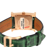 Pre-owned Hermes Heure H Watch S Vert Shiny Alligator, Malachite, Diamonds, Rose Gold - Thumbnail View 5