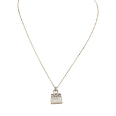 Pre-owned Hermes Amulettes Kelly Pendant Necklace Diamonds 18K White Gold