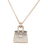 Pre-owned Hermes Amulettes Kelly Pendant Necklace Diamonds 18K White Gold - Thumbnail View 2