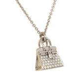 Pre-owned Hermes Amulettes Kelly Pendant Necklace Diamonds 18K White Gold - Thumbnail View 3