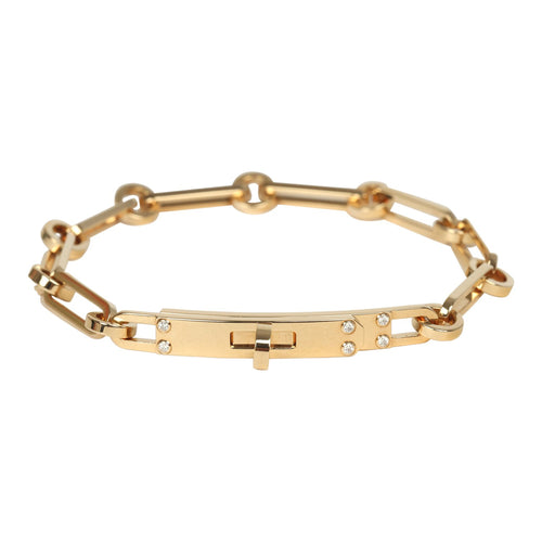 Hermes Kelly Chaine Bracelet SH 18K Yellow Gold, Diamonds