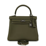 Hermes Kelly Retourne 25 Vert Veronese Togo Palladium Hardware - Thumbnail View 1