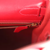 Hermes Kelly Retourne 32 Rouge Vif Tadelakt Gold Hardware