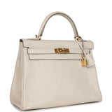 Pre-owned Hermes Kelly Retourne 32 Craie Togo Gold Hardware