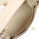 Pre-owned Hermes Kelly Retourne 32 Craie Togo Gold Hardware