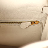 Pre-owned Hermes Kelly Retourne 32 Craie Togo Gold Hardware