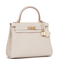 Hermes Kelly Retourne 25 Craie Togo Gold Hardware