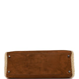 Pre-owned Hermes Teddy Kelly 35 Shearling and Ebene Barenia Palladium Hardware