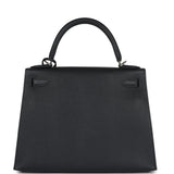 Hermes Kelly Sellier 28 Black Epsom Palladium Hardware