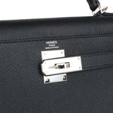 Hermes Kelly Sellier 28 Black Epsom Palladium Hardware