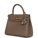 Hermes Kelly Retourne 25 Etoupe Togo Gold Hardware