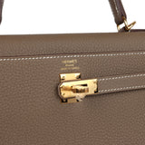 Hermes Kelly Retourne 25 Etoupe Togo Gold Hardware