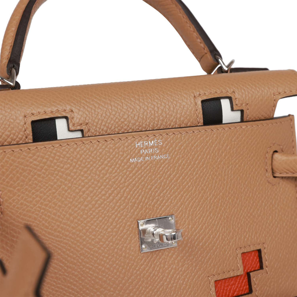 Hermes "Quelle Idolle" Picto Kelly Doll Chai Epsom Palladium Hardware - Payment 1