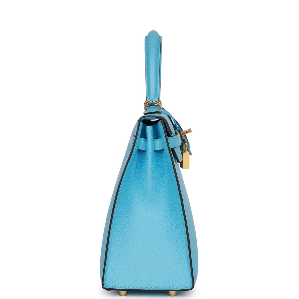 Hermes Kelly 25 Bleu Celeste GHW - The Luxury Flavor