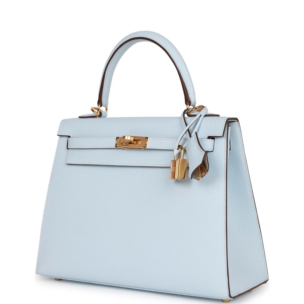 Hermes Kelly Sellier 20 Bleu Brume Epsom Gold Hardware – Madison Avenue  Couture
