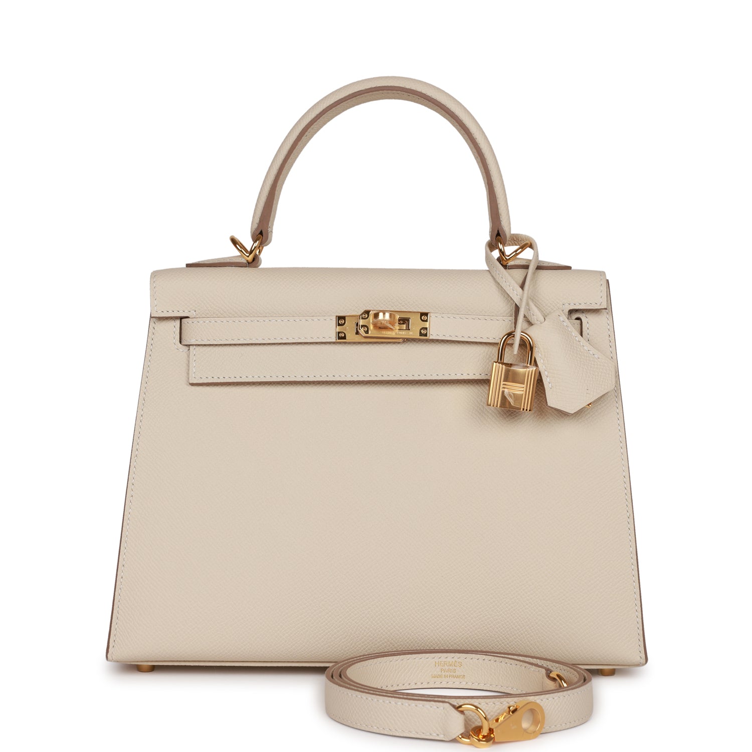 Hermes Kelly Sellier 25 Craie Epsom Gold Hardware – Madison Avenue Couture