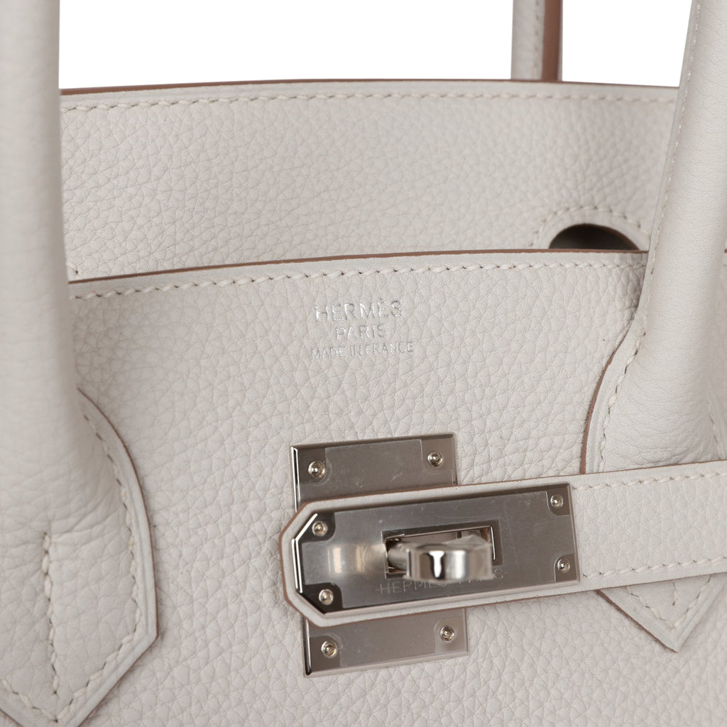 Hermes Birkin Handbag Light Togo with Palladium Hardware 30 Neutral 496762