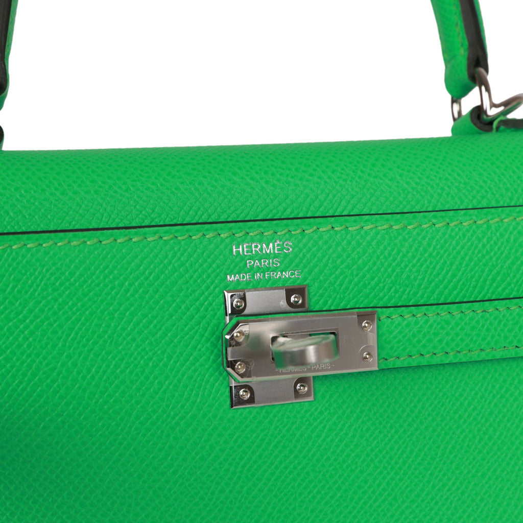Hermès Kelly 25 Vert Criquet Sellier Epsom Palladium Hardware PHW