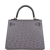 Hermes Gris Agate Ostrich - 3 For Sale on 1stDibs
