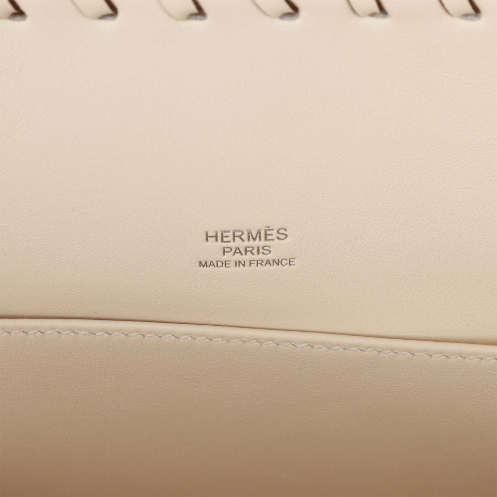 Hermes Kelly 35 Picnic Bag White Swift Leather / Osier (Wicker