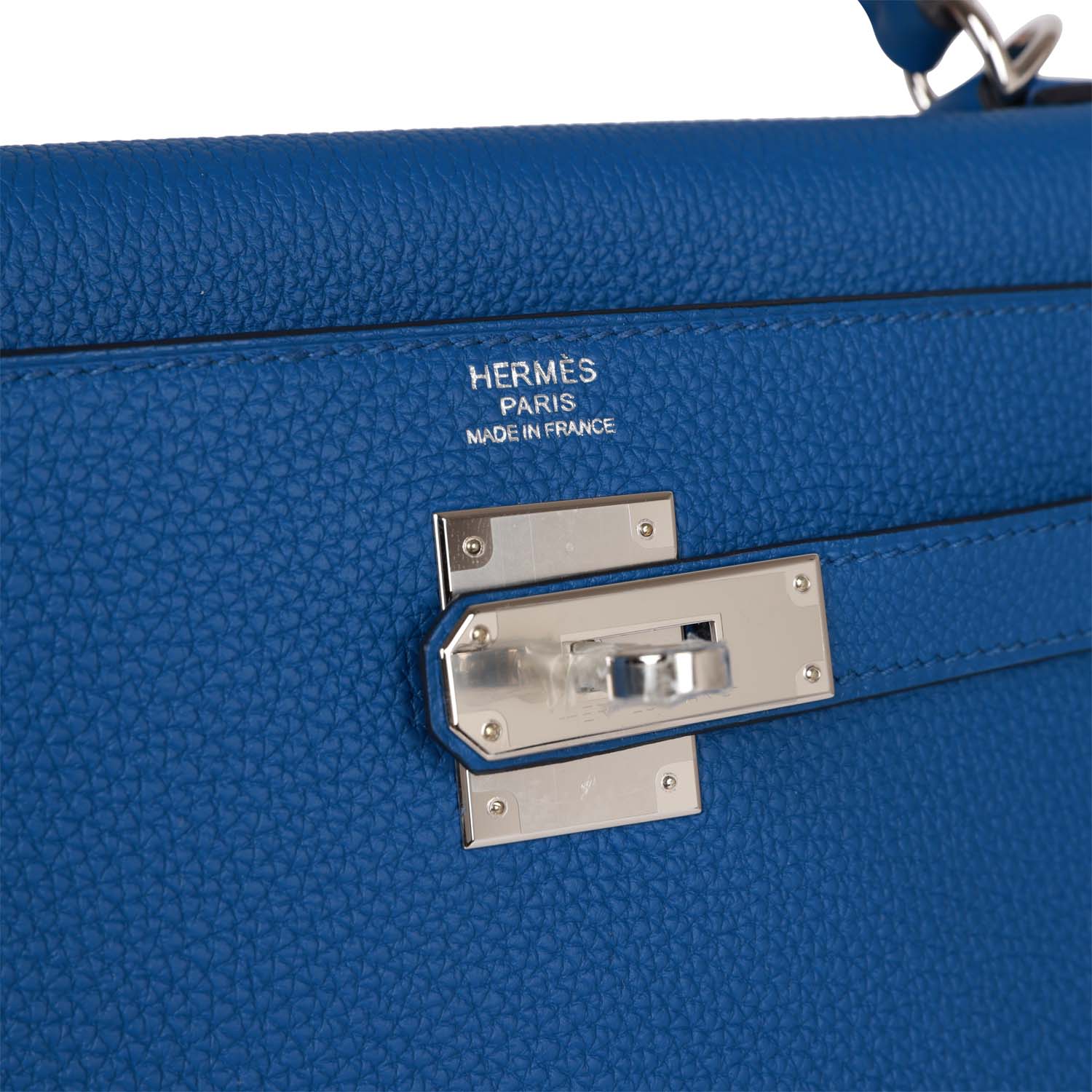 Hermes Kelly Retourne 32 Bleu France Togo Palladium Hardware – Madison ...