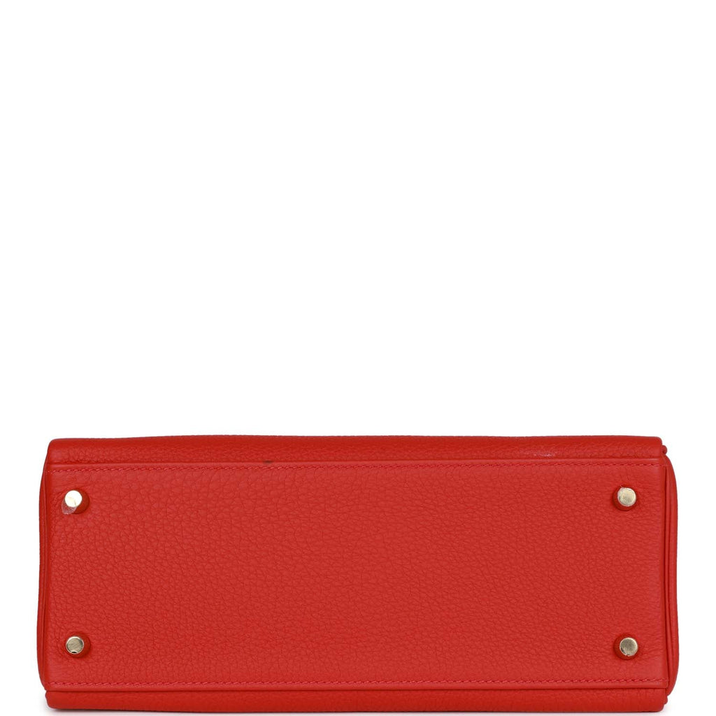 Hermes Back Pocket Pouch 30 Detachable Rouge Togo Gold Hardware New