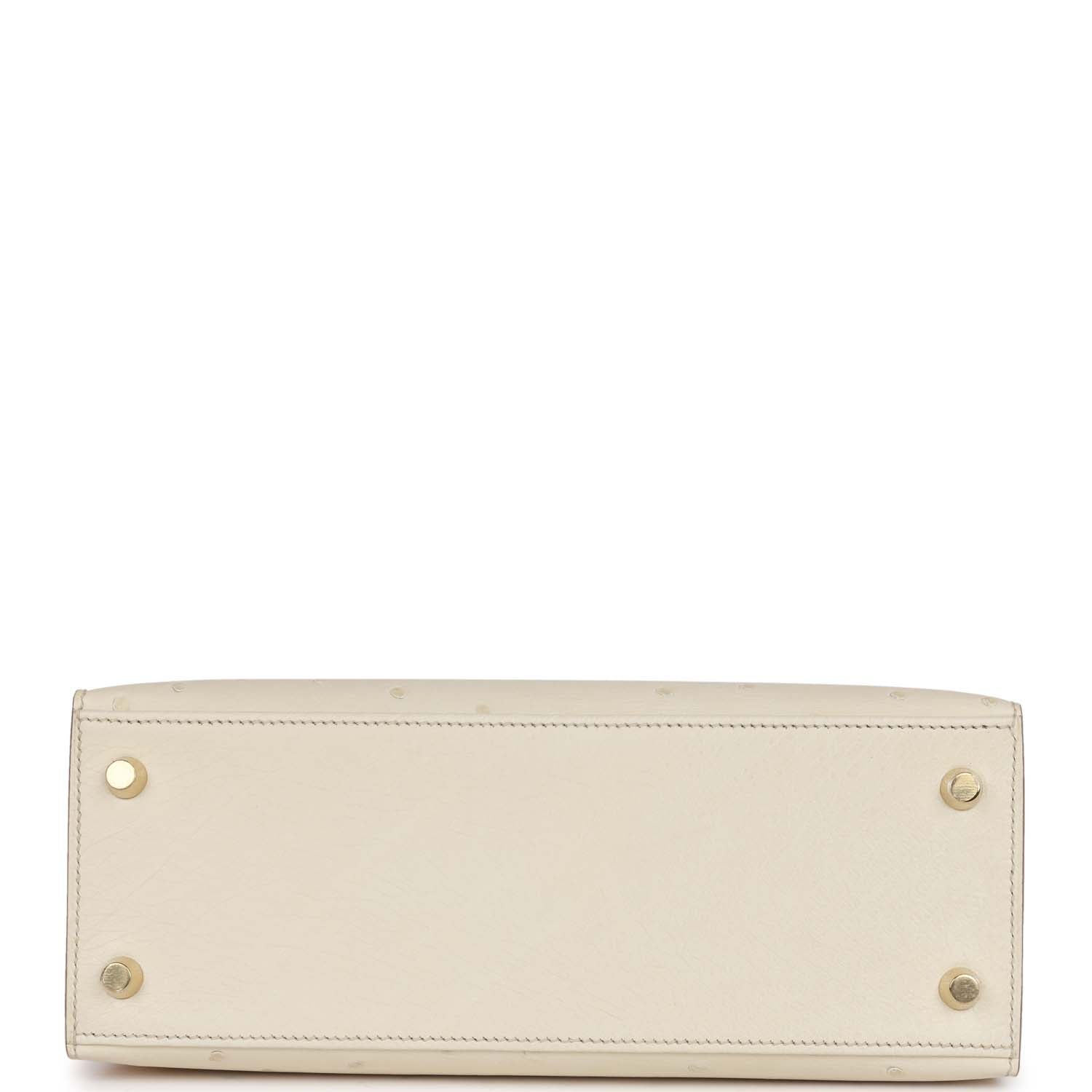 Hermes Kelly Sellier 25 Beton Ostrich Gold Hardware – Madison Avenue ...