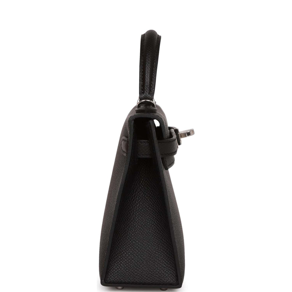 Hermes Kelly 20 Mini Sellier Noir (Black) Epsom Palladium Hardware #D -  Vendome Monte Carlo