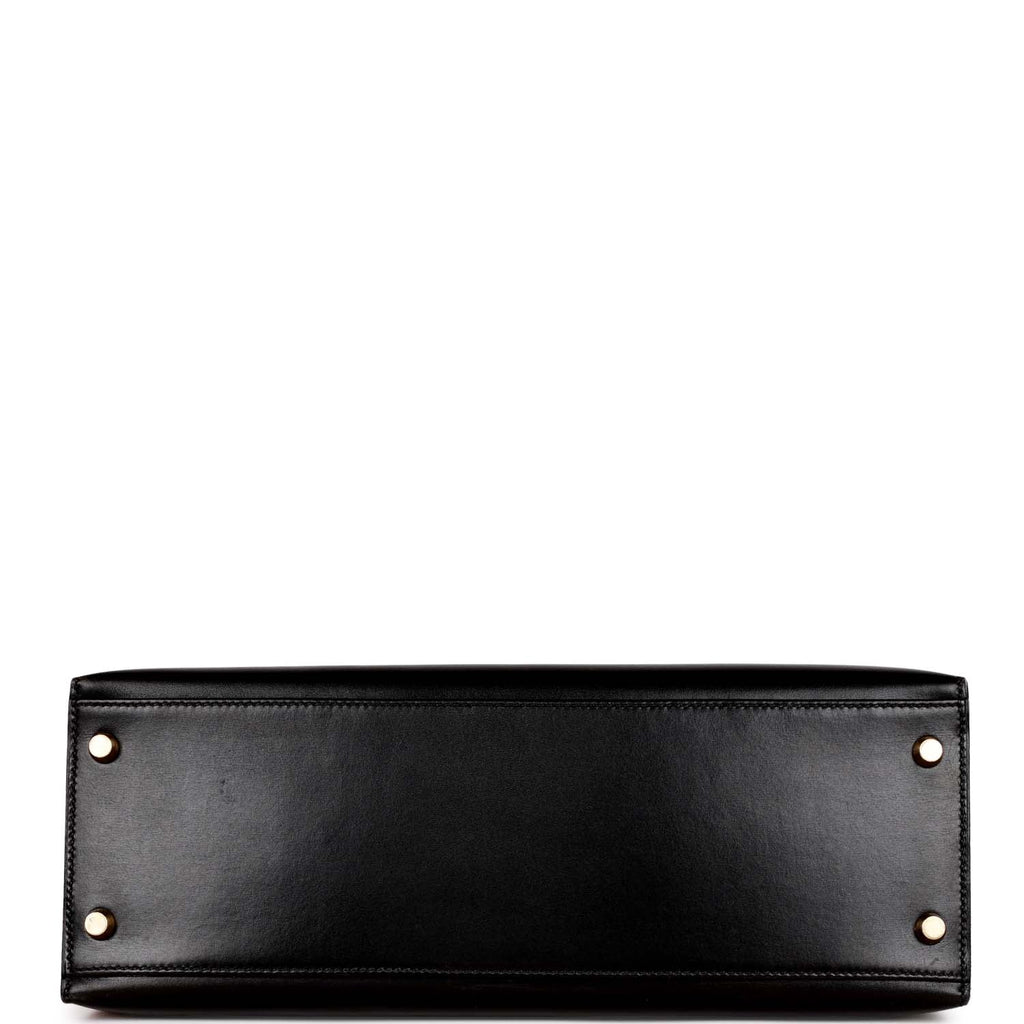 Hermès Kelly handbag 32 SELLIER IN BLACK BOX LEATHER BANDOULIER