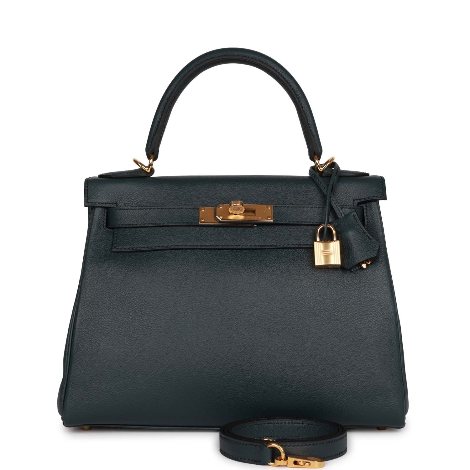 Hermes Kelly Retourne 28 Vert Rousseau Evercolor Gold Hardware ...