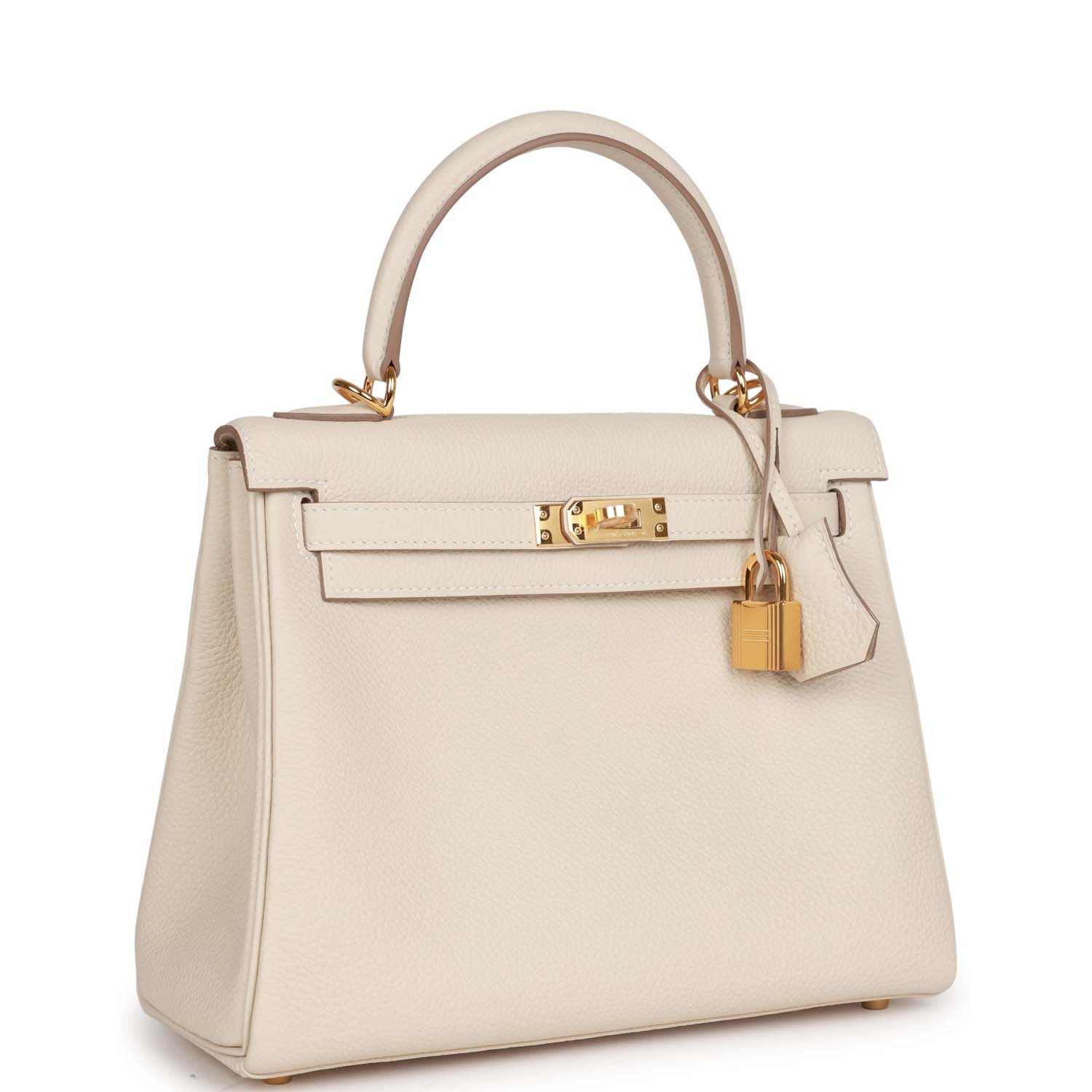 Hermes Kelly Retourne 25 Craie Togo Gold Hardware – Madison Avenue Couture