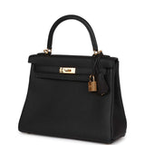 Hermes Kelly Retourne 25 Black Togo Gold Hardware