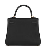 Hermes Kelly Retourne 25 Black Togo Gold Hardware