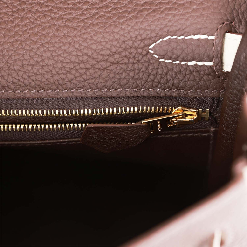 Hermes Special Order HSS Mini Kelly 20 Sellier Bag Craie & Etoupe