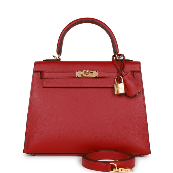 Hermes Kelly Sellier 25 Rubis Madame Gold Hardware – Madison Avenue Couture