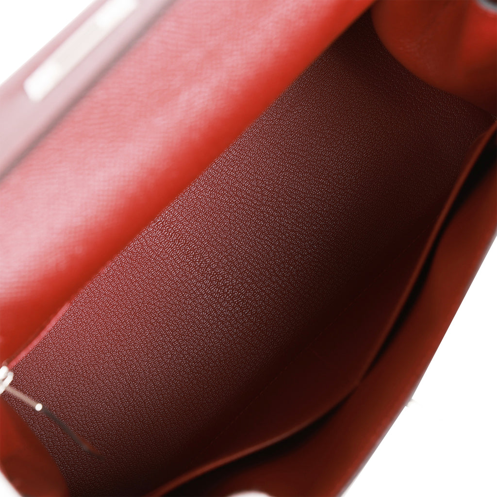 Hermès Kelly 28 In Rouge H Epsom With Palladium Hardware in Red