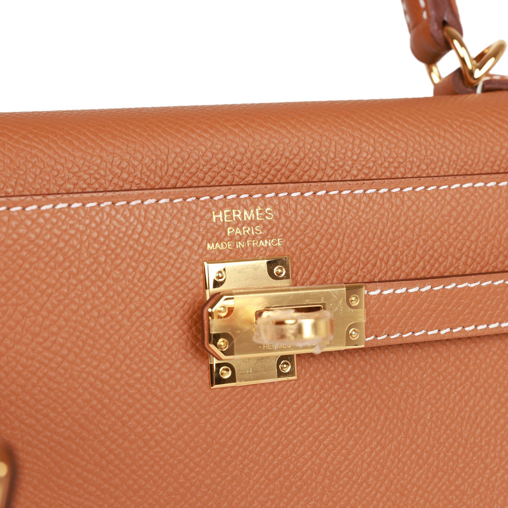 Hermes Kelly Sellier 25 Gold Epsom Gold Hardware – Madison Avenue Couture